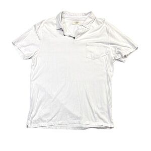M. Singer mens XL solid white soft cotton short sleeve polo shirt EUC